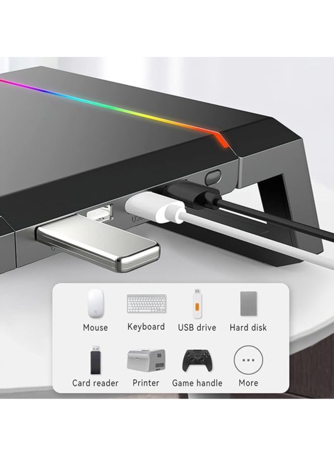 General Gaming PC monitor stand with drawer, storage and phone holder - 1 x USB 3.0 and 3 x USB 2.0 hubs, 3 x adjustable length  - Image 5