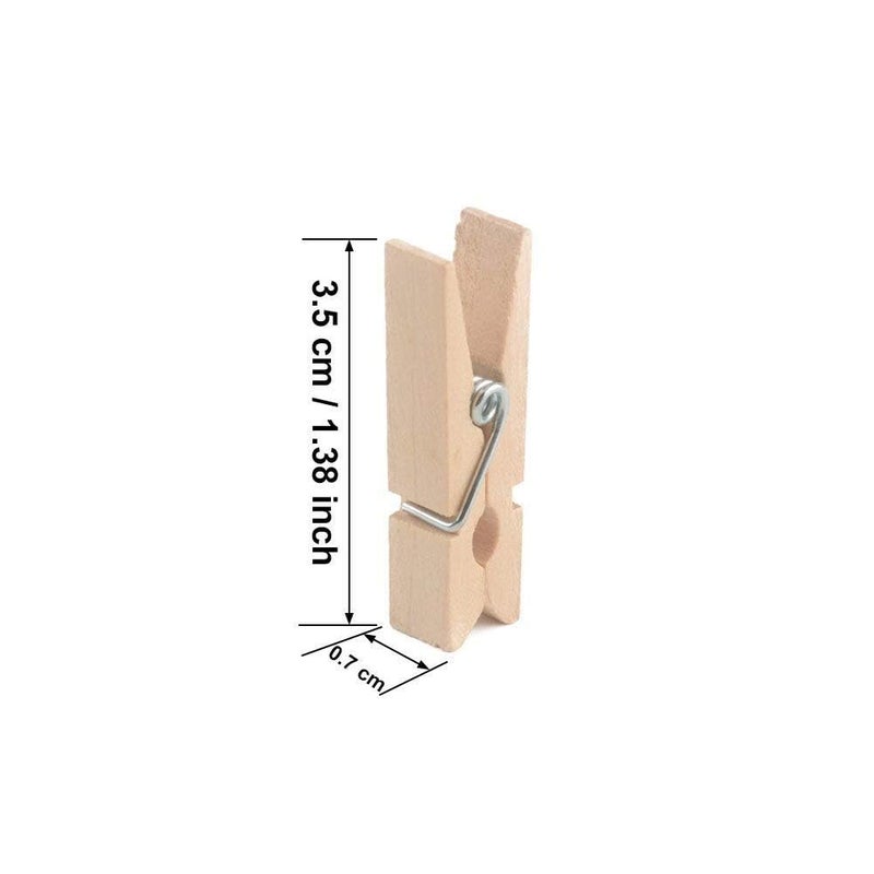 Prescent 20pc Mini Wooden Clips with Jute for Pictures, Gift Packaging, Art and Craft, DIY, Decoration and Much More (Natural Clips with Jute) - Image 2