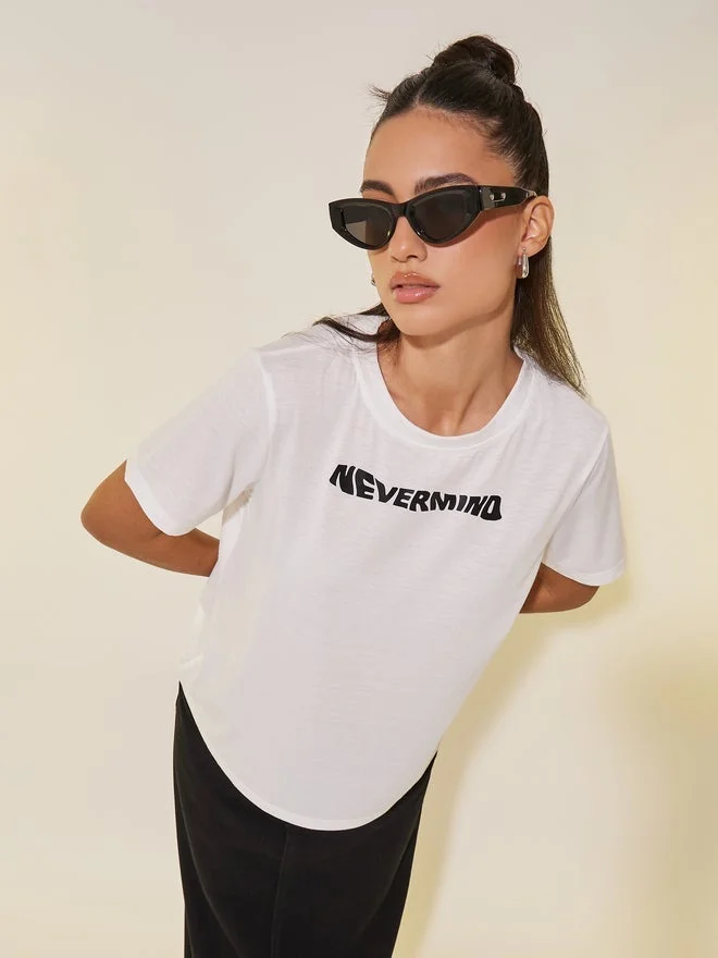 Take Two Take Two Slogan Print Round Neck T-Shirt