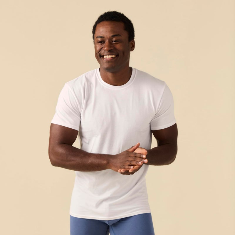 Gildan Men's Cotton Stretch T-Shirts, Multipack, Artic White (Crew 3-Pack), X-Large - Image 2