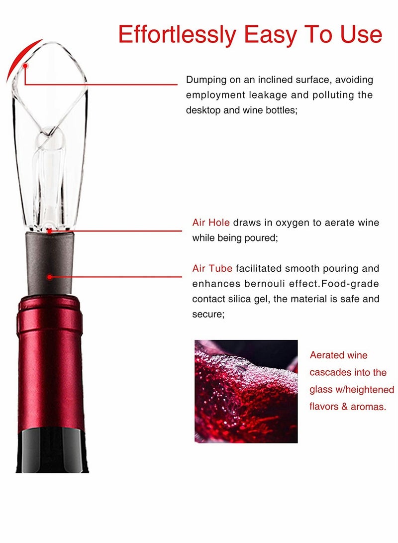 Excefore Wine Pourer, Pour Spout and Wine Stopper Vacuum Wine Aerator Pourer Wine Pourer Stopper Set for Home Party Family, Wine Accessory, Gift for Wine Lovers - Image 3