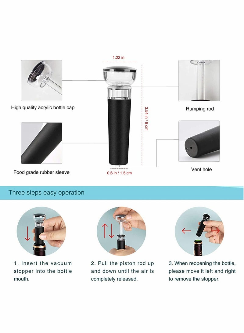 Excefore Wine Pourer, Pour Spout and Wine Stopper Vacuum Wine Aerator Pourer Wine Pourer Stopper Set for Home Party Family, Wine Accessory, Gift for Wine Lovers - Image 5