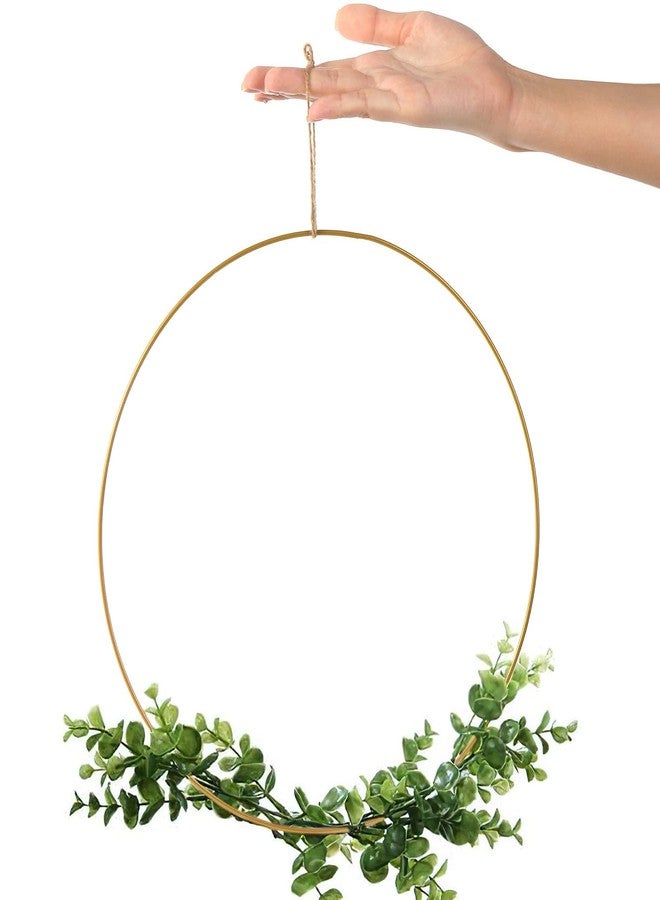 ZOOFOX 12 Pack Metal Floral Hoop Centerpiece with Stand, 12 Inch Large Metal Hoop for Crafts, Wreath Macrame Gold Hoop Rings for DIY Wedding Decor Dream Catcher - Image 3