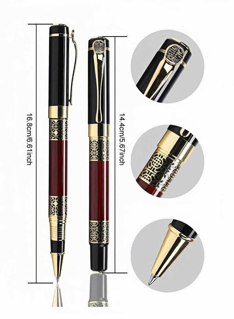 ARUWA Luxury Ballpoint Pen Set-Premium Ink (0.5mm) with Chrome Trim, 2 Ink Refills, Elegant Gift Box for Students & Executives, Perfect for Office Use - Image 3