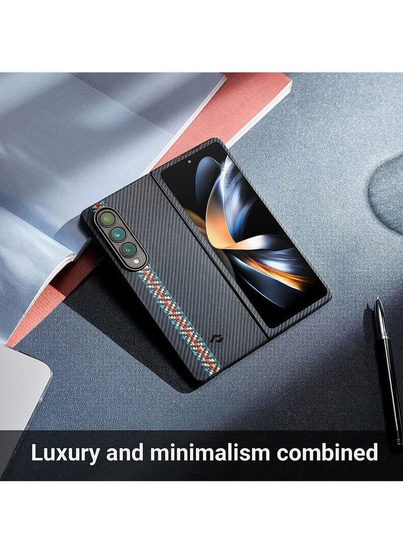 PITAKA - MagEZ Case Z Fold 4, Slim & Light Samsung Fold 4 Case with a Case-Less Touch Feeling, 600D Aramid Fiber Made [Fusion Weaving Air Case - Rhapsody] - Image 1
