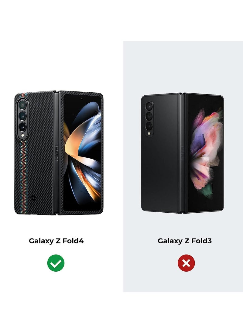 PITAKA - MagEZ Case Z Fold 4, Slim & Light Samsung Fold 4 Case with a Case-Less Touch Feeling, 600D Aramid Fiber Made [Fusion Weaving Air Case - Rhapsody] - Image 1