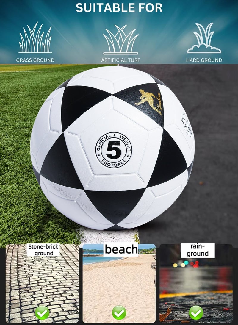QUTOOB Waterproof Football For Street, Futsal, Park, Playgrounds, Indoor and All Kind Of Surfaces | Official Size 5 |Durable, Seamless, Perfect Bounce |Ideal for Practice, Matches, Recreational Play - Image 2