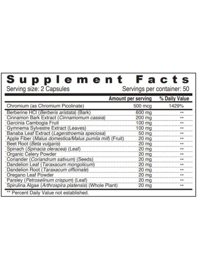 Berberine 600Mg Promotes Healthy Glucose Metabolism Supports 100 Vegetable Capsules
