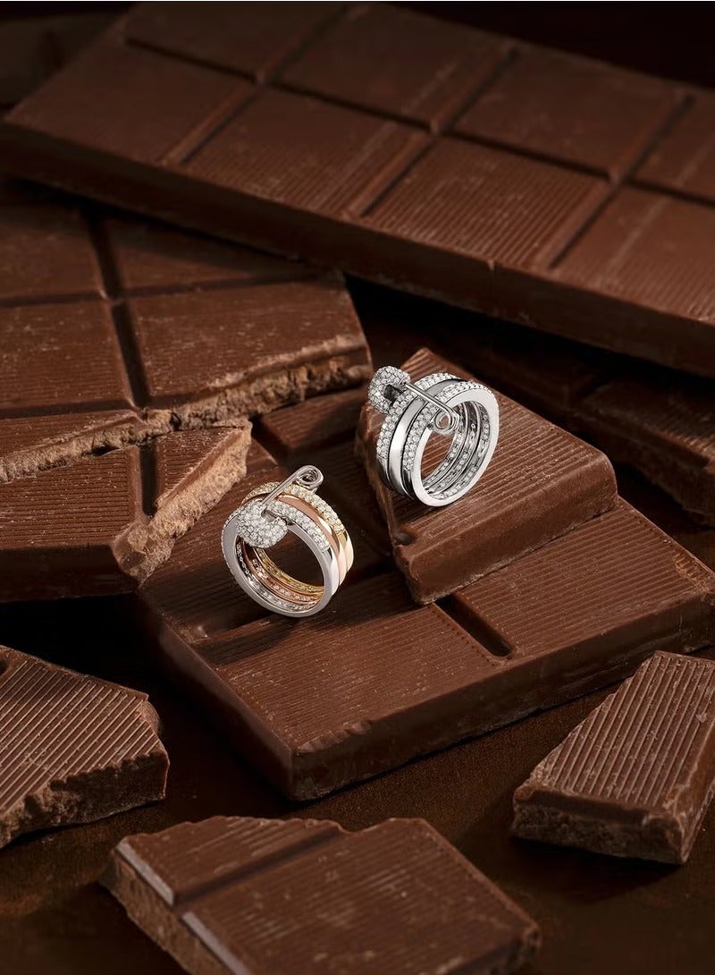 MONACO morse code Love, Smile, Bonheur three-layer ring pin ring - Image 2