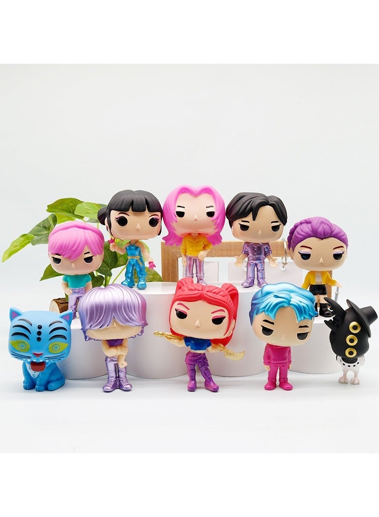 general K-بوب: مجموعة تماثيل فتيات صائدات الشياطين 10 قطع بتفاصيل دقيقة يمكن استخدامها كديكور للغرفة - Image 1