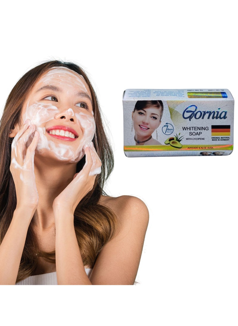 D Beauty - Gornia Whitening Soap with Lycopene, Face Whitening Soap Whitens and Nourishes Skin, Body Whitening Soap Vitamin B3 Avocado and Aloe Vera for Skin Renewal Body Soap, Face Lightening Soap 125grams - Image 1