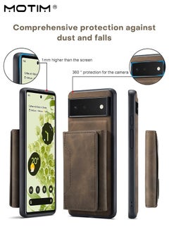 Motim Google Pixel 7 Pro Wallet Case, Premium Leather Phone Case, Military Grade Drop Protection Shockproof Phone Case Cover, Magnetic Detachable with Trifold Wallet Card Holder Pocket  - Image 4