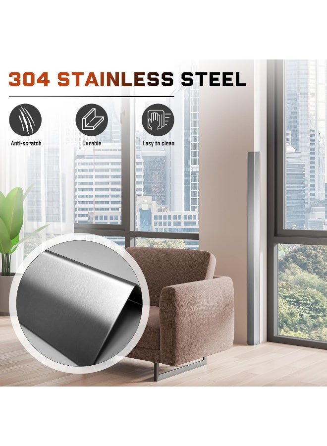 Zipcase Stainless Steel Wall Corner Guard 2 x 2 x 48 inch, Pack of 10 Metal Wall Corner Protector with 90-Degree Angle for Wall Protection and Decoration. - Image 2