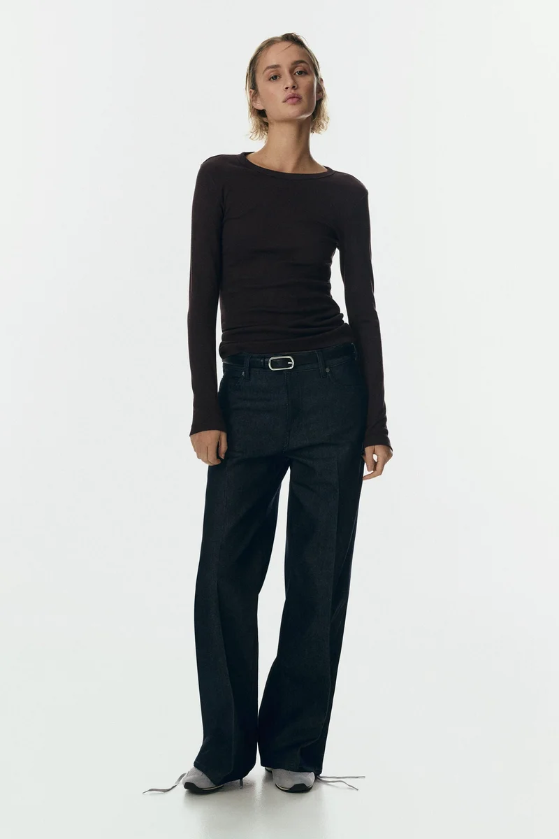 H&M Ribbed cotton-blend top
