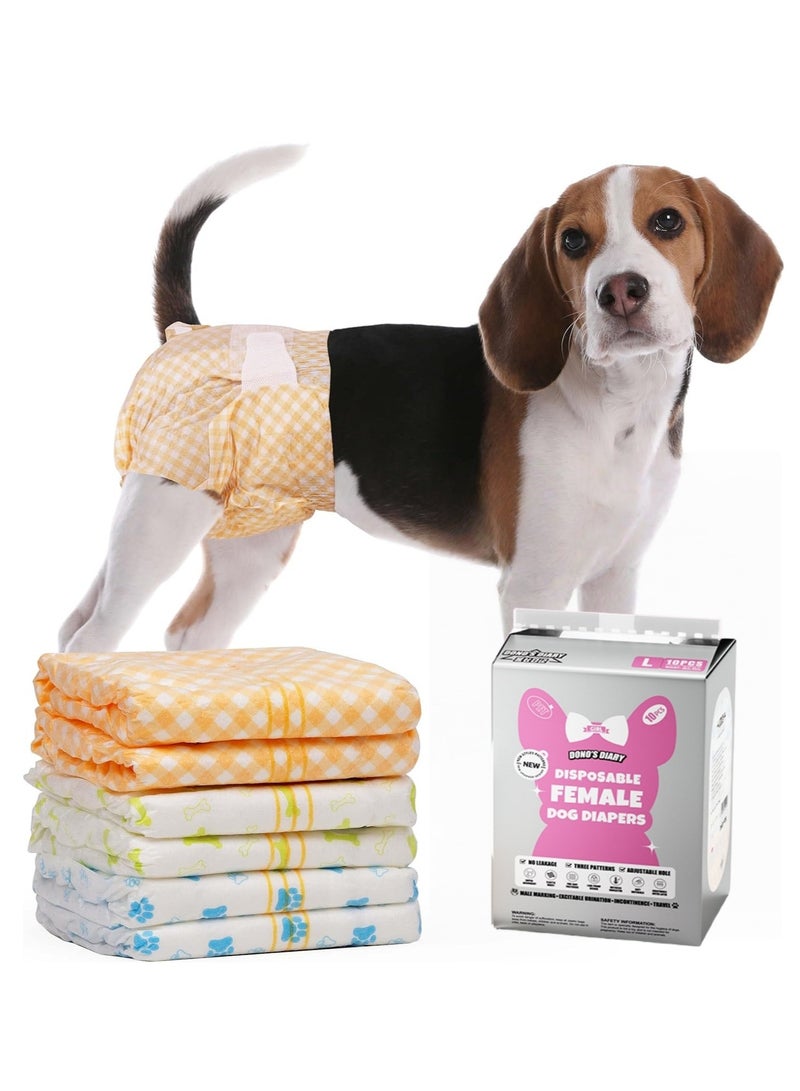 MissTiara Disposable Dog Diapers Female with Wetness Indicator, Disposable Doggie Diapers for Female Dogs in Heat, Super Absorbent Puppy and Kitten Doggie Diapers Female Size : L Recommend weight: 7-10kg - Image 1