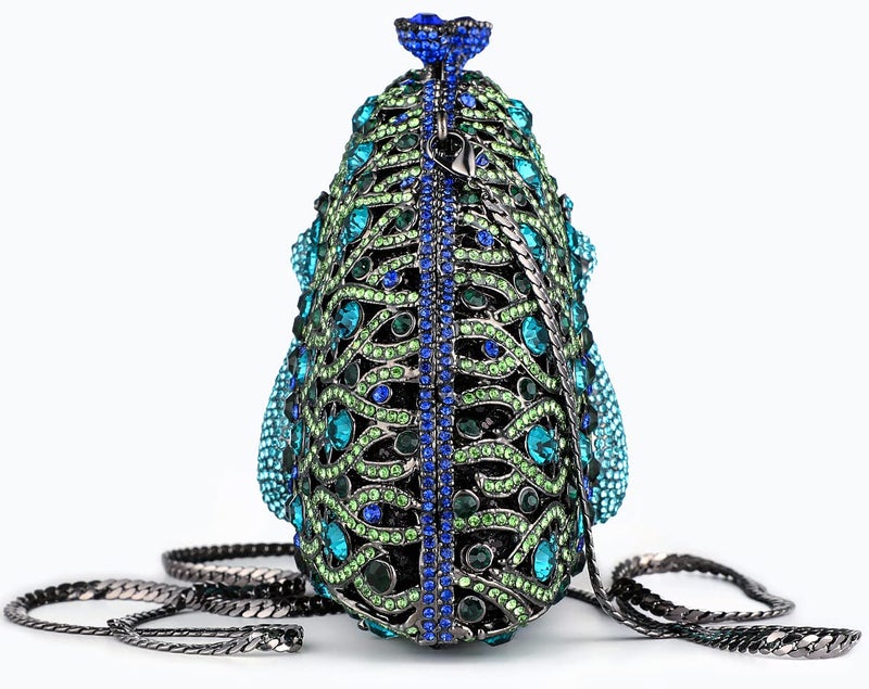 MOSSMON Peacock Luxury Rhinestone Crystal Evening Clutch Bag Sparkly Bride Wedding Party Purses for Women - Image 4