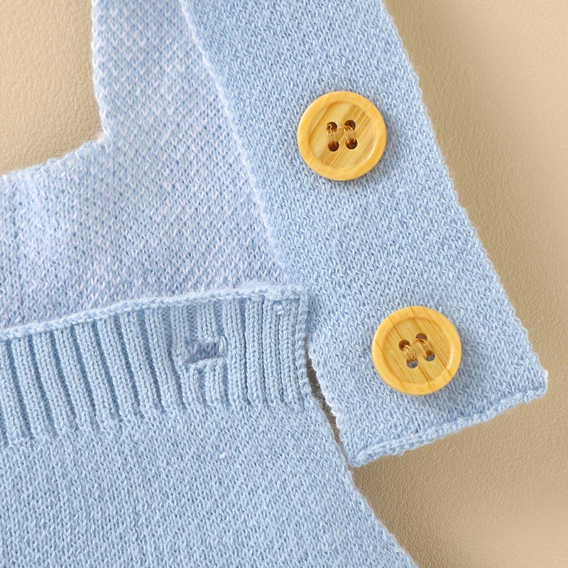 MoZiKQin Baby Girl Boy Easter Bunny Romper Sleeveless Knitted Bodysuit Jumpsuit My 1st Easter Outfit Cute Clothes (Rabbit Onesie- Blue, 0-6 Months) - Image 4