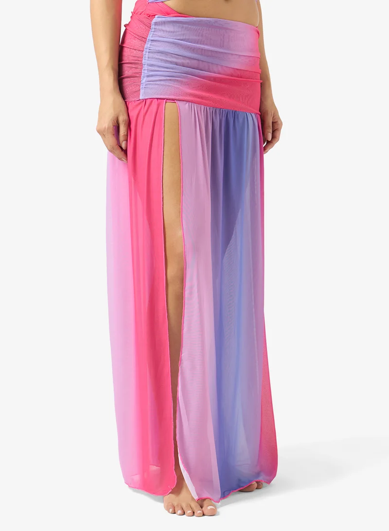 Soleira  Ombre Tie Up Swimsuit With Skirt for Women | Best Price UAE