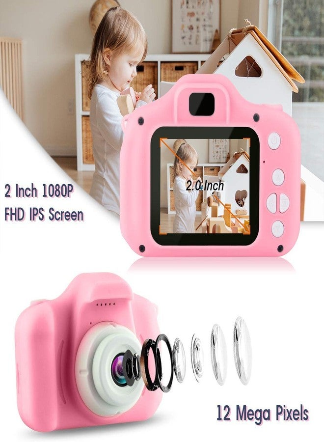 VeeDee Kids Camera Children Digital Cameras Toys 1080P 2.0" IPS Screen FHD Toddler Video Recorder Great Birthday Gifts for Kids (Pink) - Image 3