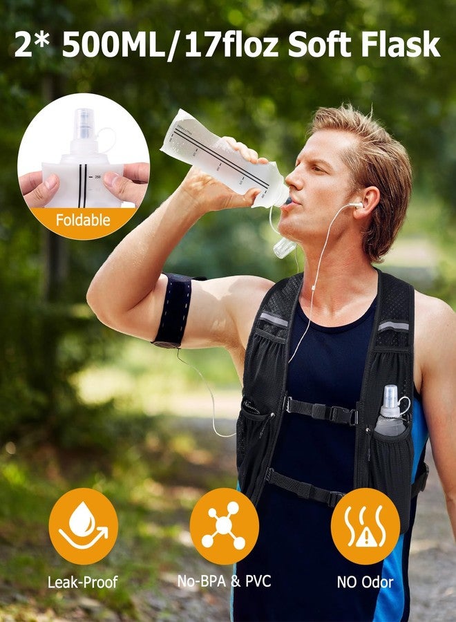 NOOLA Running Vest for Women Men, Lightweight Hydration Vest with Dual 500ML Soft Flasks, Water Backpack Hydration Pack, Adjustable Running Tail Chest Bag for Hiking Race Marathon Cycling, Black - Image 3