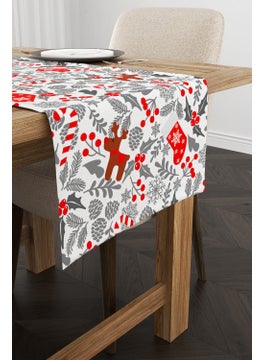 Cango Home Red Gray Christmas Themed Digital Printed Runner CGH918-RN  - Image 2