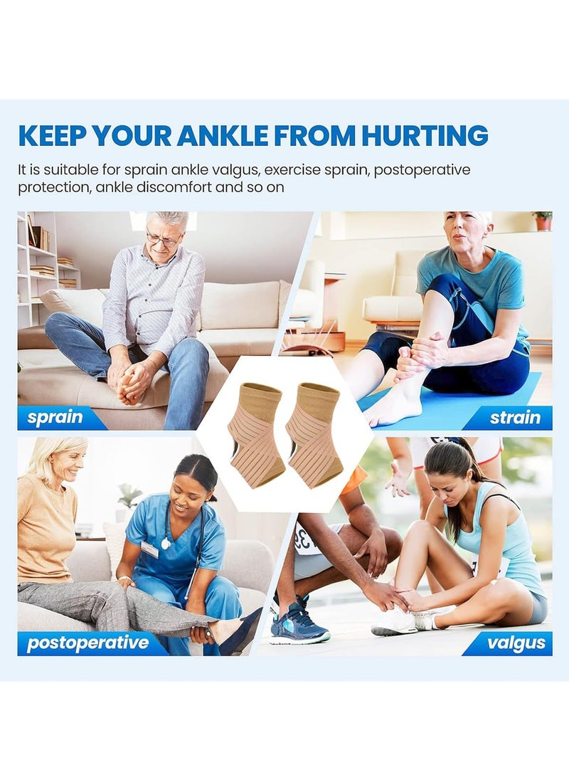 Ankle Brace, Ankle Support Brace for Women Men, Adjustable Ankle Compression Sleeve with Stabilizer Wraps, Ankle Bandages Protectors for Sports, Sprained Ankle, Plantar Fasciitis Achilles Tendonitis