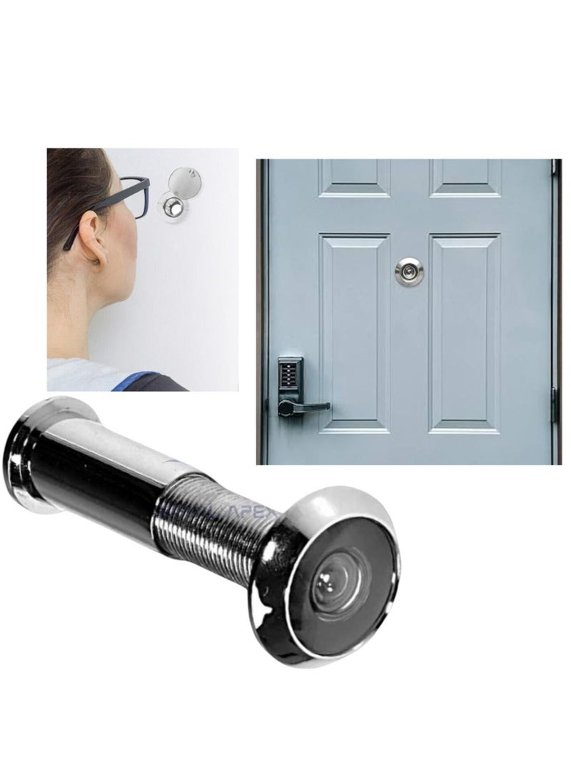 HASANAT ESSENTIALS - hasanat essentials Wide Angle Security Spy Hole Polished Chrome Door Viewer to Front Door, Peep Hole, Door Spyhole, Door Viewers for Safety - Image 1