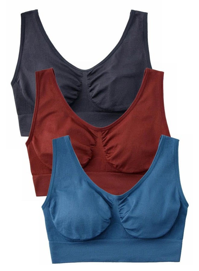 Hiking Gril Women's Comfort Wirefree Bralette Unpadded Sleep Yoga Bra 3pk S - Image 1