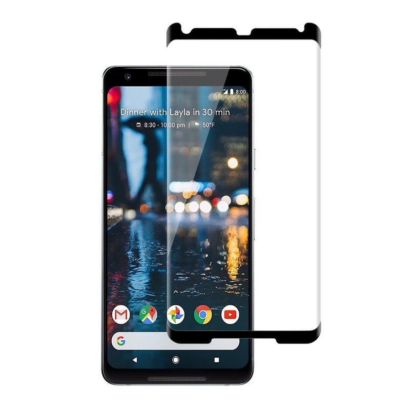 Mobilebies 9H Premium Black Border Tempered Glass Screen Protector (Non-UV Glass) for Google Pixel 2 XL (6 Inch, Pack of 1) | Full Screen Coverage (Edge to Edge) Screen Guard - Image 2
