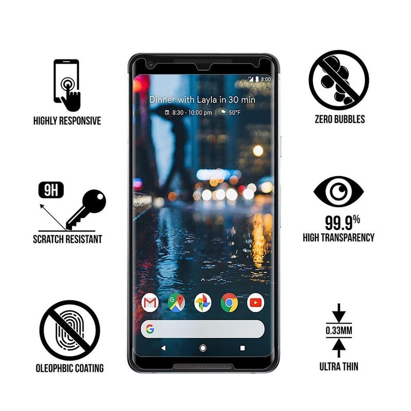 Mobilebies 9H Premium Black Border Tempered Glass Screen Protector (Non-UV Glass) for Google Pixel 2 XL (6 Inch, Pack of 1) | Full Screen Coverage (Edge to Edge) Screen Guard - Image 3