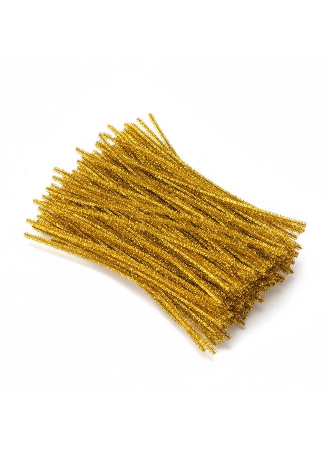 ١٠٠ قطعة من سيقان الشنيل اللامعة (ذهبية) - Image 2