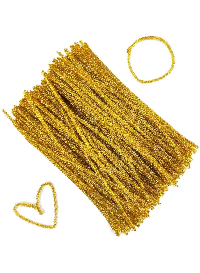 ١٠٠ قطعة من سيقان الشنيل اللامعة (ذهبية) - Image 3