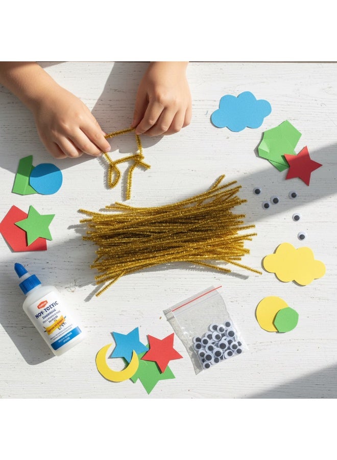 ١٠٠ قطعة من سيقان الشنيل اللامعة (ذهبية) - Image 4