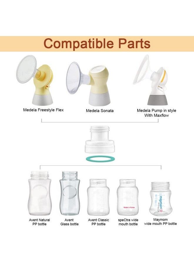 Maymom Conversion Kit Compatible With Medela Sonata Freestyle Flex Pump In Style Maxflow To Use With Phillips Avent Bottles Avent Natural Pp Bottle Spectra Bottle Thread Changer Avent Converter Kit  - Image 3