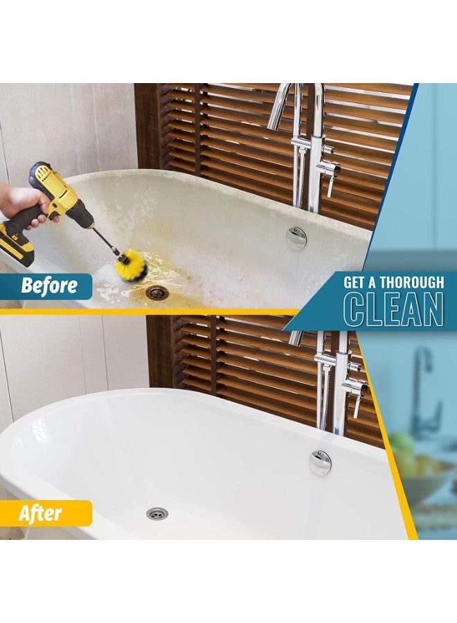 Relex 23 PCS Drill Brush Attachment Set for Cleaning, Power Scrubber Brush Pad Sponge Kit with Extend Attachment for Bathroom Car Grout Carpet Floor Tub Shower Tile Corners and Kitchen - Image 4