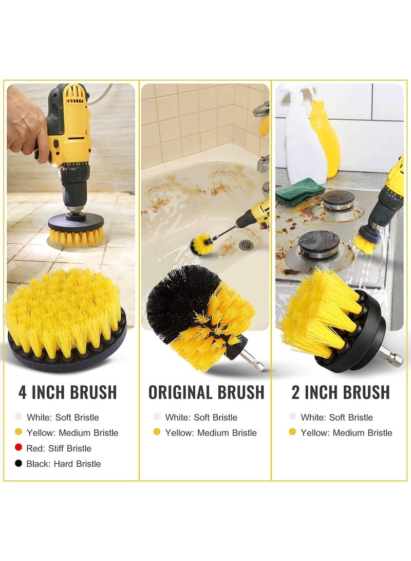 Relex 23 PCS Drill Brush Attachment Set for Cleaning, Power Scrubber Brush Pad Sponge Kit with Extend Attachment for Bathroom Car Grout Carpet Floor Tub Shower Tile Corners and Kitchen - Image 2