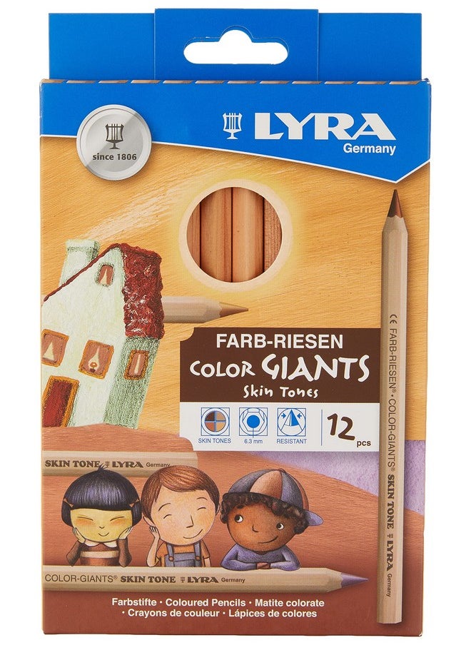 Lyra Colorgiants Skin Tone Colored Pencils Set Of 12 Count Colored Pencils With A 6.25Mm Core Highly Pigmented Pencils For All Artists Durable Color Pencils Set For Drawing Coloring And More  - Image 2