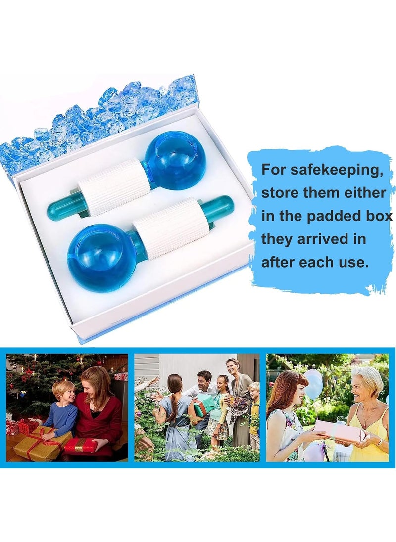 CLICKSY CLICKSY Ice Globes Facial Rollers Crystal Blue Ball Refreshing Beauty Massager Makes Skin Fresh Shiny and Soft Therapy Massage Tools for Face and Neck Eye circle Skin Depuffing  - Image 2