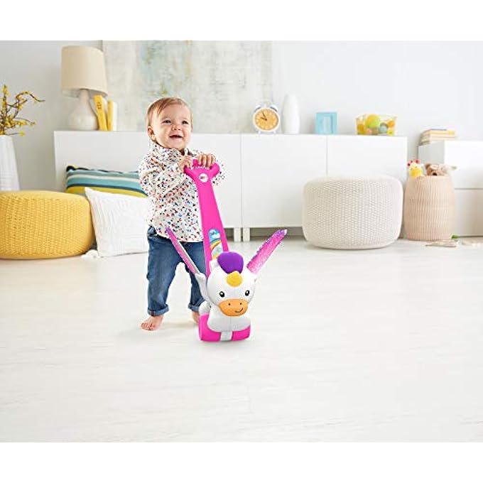 GCV72 PUSH & FLUTTER UNICORN, PINK PUSH TOY FOR BABY, MULTICOLOURED - Image 2