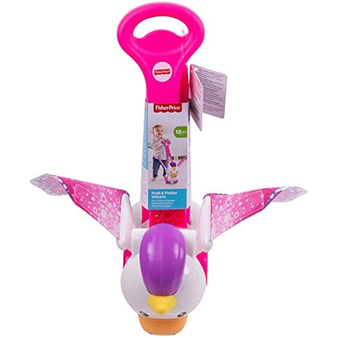 GCV72 PUSH & FLUTTER UNICORN, PINK PUSH TOY FOR BABY, MULTICOLOURED - Image 3