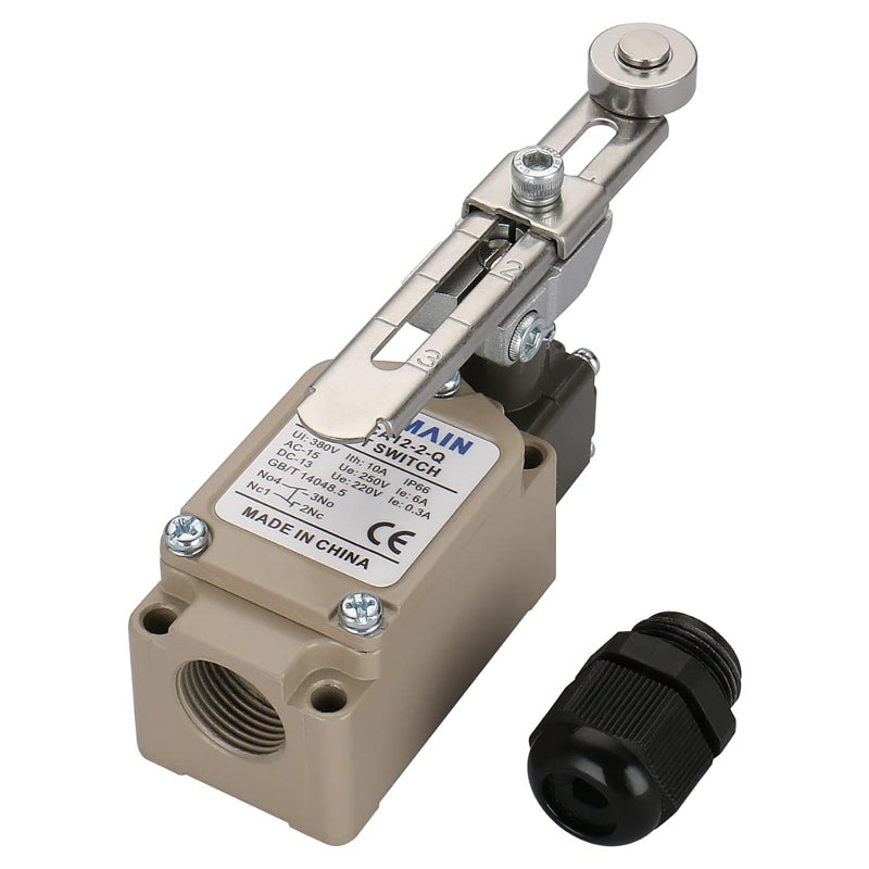 Baomain Adjustable Rotary Roller Lever Limit Switch WLCA122Q Momentary 380V 10A