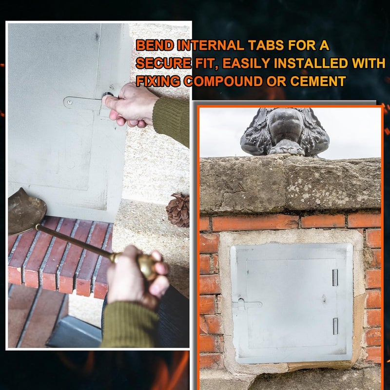 Yaocom 1 Pack 8" x 8" Steel Clean Out Door, Fireplace Chimney Cleanout Door for Indoor Outdoor Wall Chimney (Sliver) - Image 5