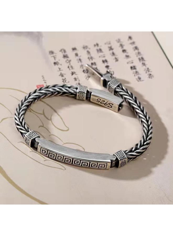 Men's Vintage Braided Bracelet, Buckle Clasp, Handmade Wristband, 18/20/22CM, Eid Gift - Image 3