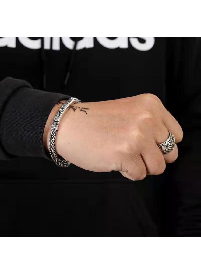 Men's Vintage Braided Bracelet, Buckle Clasp, Handmade Wristband, 18/20/22CM, Eid Gift - Image 4