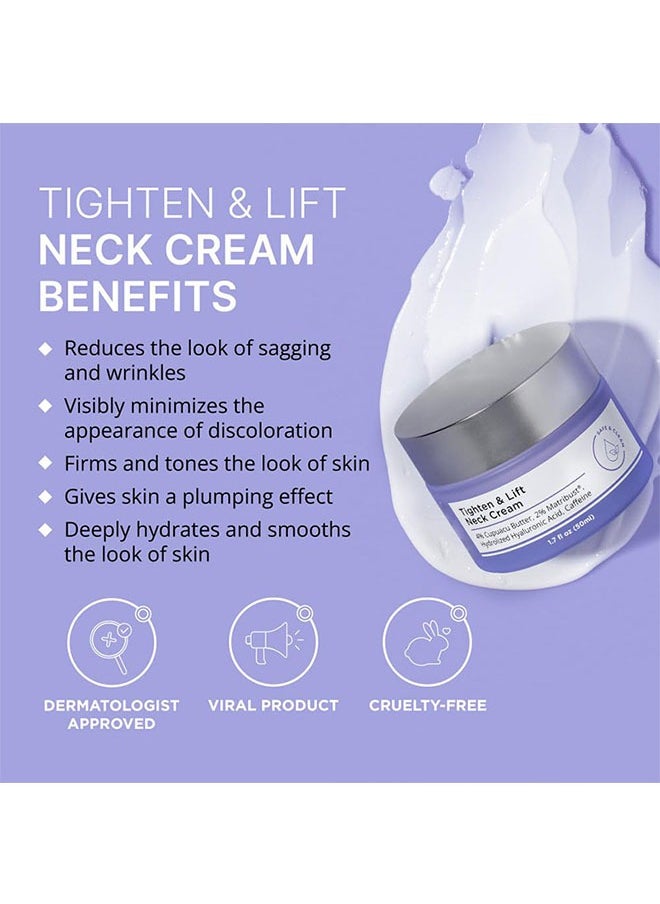 LIFT Tighten and Lift Neck Cream 50 ml, Advanced Neck Serum, Reduce Wrinkles and Tone Skin, Anti Aging Neck Firming Cream, Neck Firming Cream Tightening Lifting Sagging Skin, for Face Neck  - Image 3