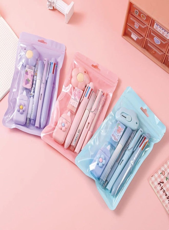 Brille Bee 7 Piece Cute Stationery Kit, Complete School and Office Supplies Set for Students, (Purple) - Image 2