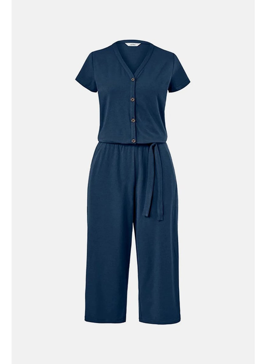 Women Plain Short Sleeve Jumpsuit, Navy - pzsku/Z3ADA105DB719CADB08A4Z/45/_/1739715237/0fd5ea36-2840-4ada-931a-cd2f73d970a2