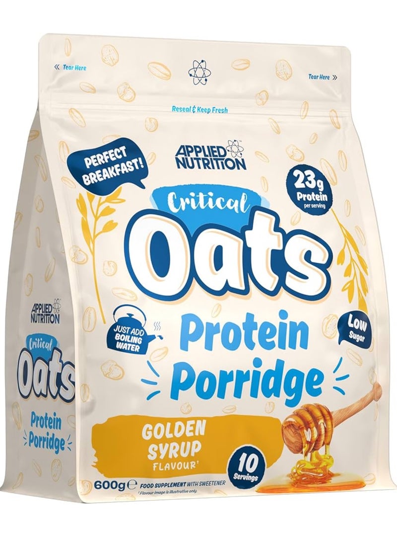 Applied Nutrition Critical Oats Advanced Protein Porridge - Whey Protein Powder Blend with Wholegrain Oats & ISO-XP Protein Isolate, Amino Acids, Golden Syrup, 600g - Image 1
