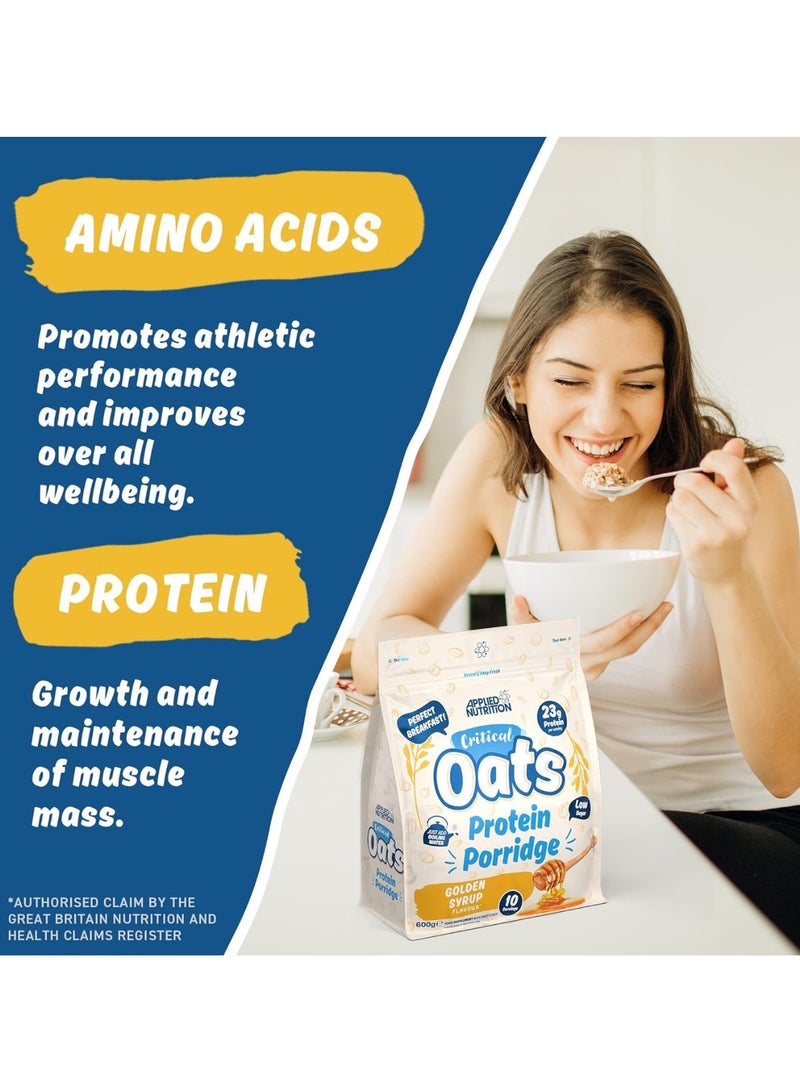 Applied Nutrition Critical Oats Advanced Protein Porridge - Whey Protein Powder Blend with Wholegrain Oats & ISO-XP Protein Isolate, Amino Acids, Golden Syrup, 600g - Image 4