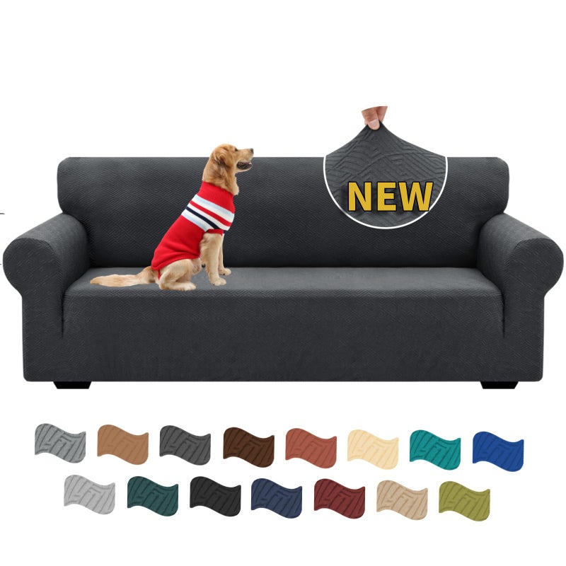 XINEAGE 2025 New 1 Piece Couch Covers for 3 Cushion Couch 7991 Stretch Sofa Cover Slipcover Pet Friendly Soft Washable Furniture Protector with Elastic Bottom for KidsDog Sofa Dark Gray